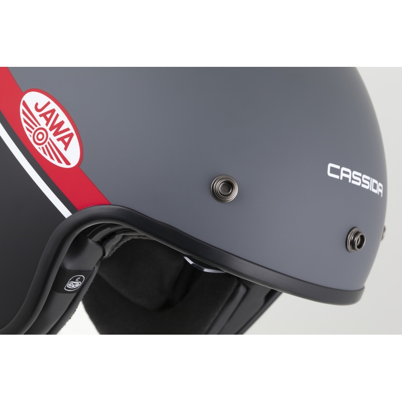 Open face motorhelm Cassida Oxygen 2.0 Jawa OHC mat grijs-rood-zwart-wit