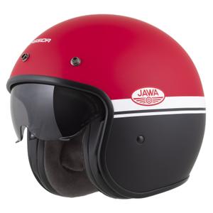 Open face motorhelm Cassida Oxygen 2.0 Jawa OHC mat rood-zwart-wit