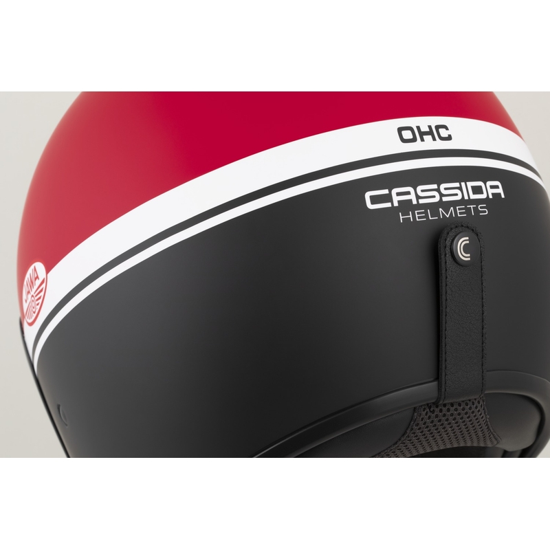 Open face motorhelm Cassida Oxygen 2.0 Jawa OHC mat rood-zwart-wit