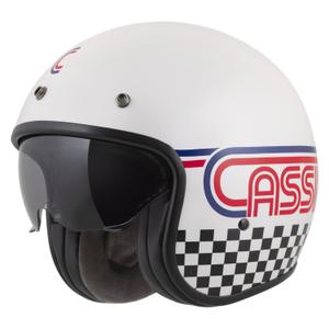 Cassida Oxygen 2.0 Rondo open face motorhelm parelwit-rood-blauw-zwart