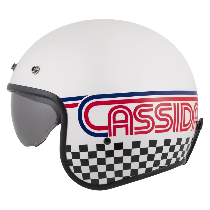 Cassida Oxygen 2.0 Rondo open face motorhelm parelwit-rood-blauw-zwart