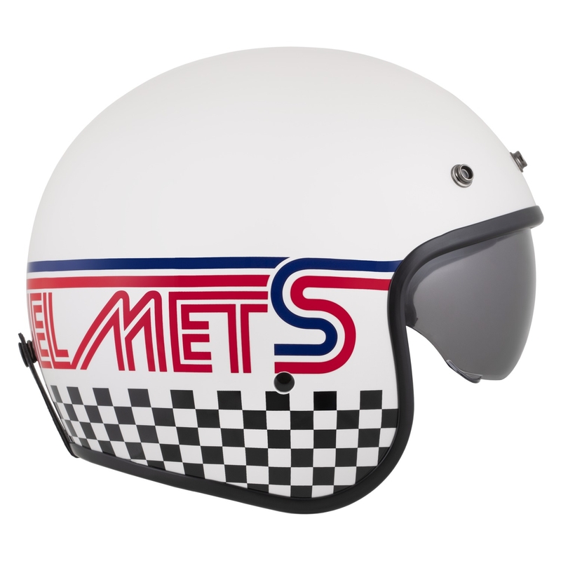 Cassida Oxygen 2.0 Rondo open face motorhelm parelwit-rood-blauw-zwart