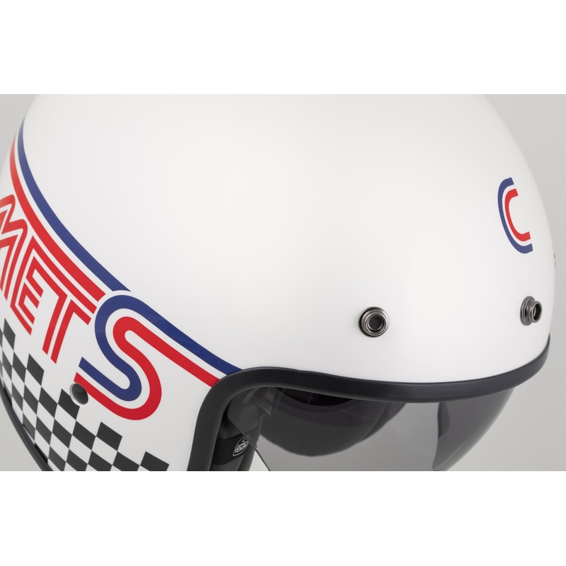Cassida Oxygen 2.0 Rondo open face motorhelm parelwit-rood-blauw-zwart