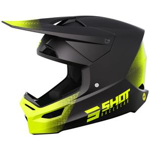 Motorcrosshelm Shot Race Raw zwart-fluo geel mat uitverkoop