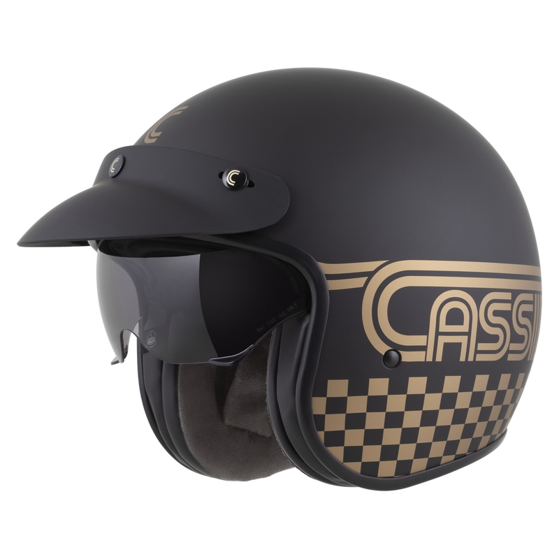 Cassida Oxygen 2.0 Rondo open face motorhelm mat zwart-goud