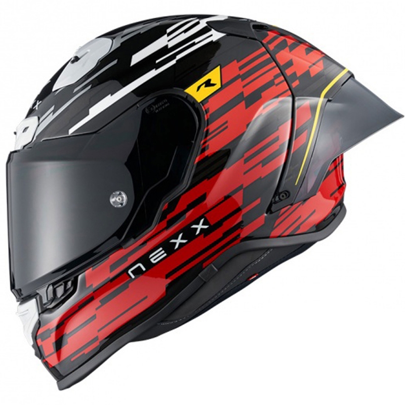 Integraal motorhelm Nexx X.R3R Glitch Racer rood en wit uitverkoop