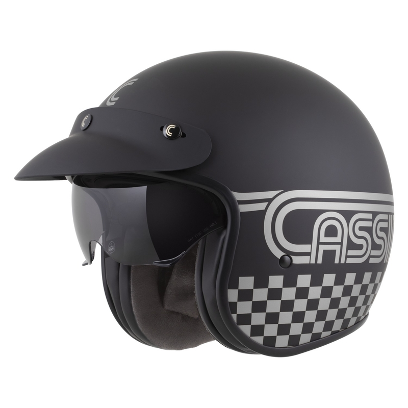 Cassida Oxygen 2.0 Rondo open face motorhelm mat zwart-zilver
