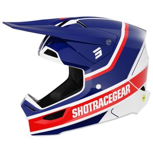 Motorcrosshelm Shot Race Mythic glanzend blauw-rood