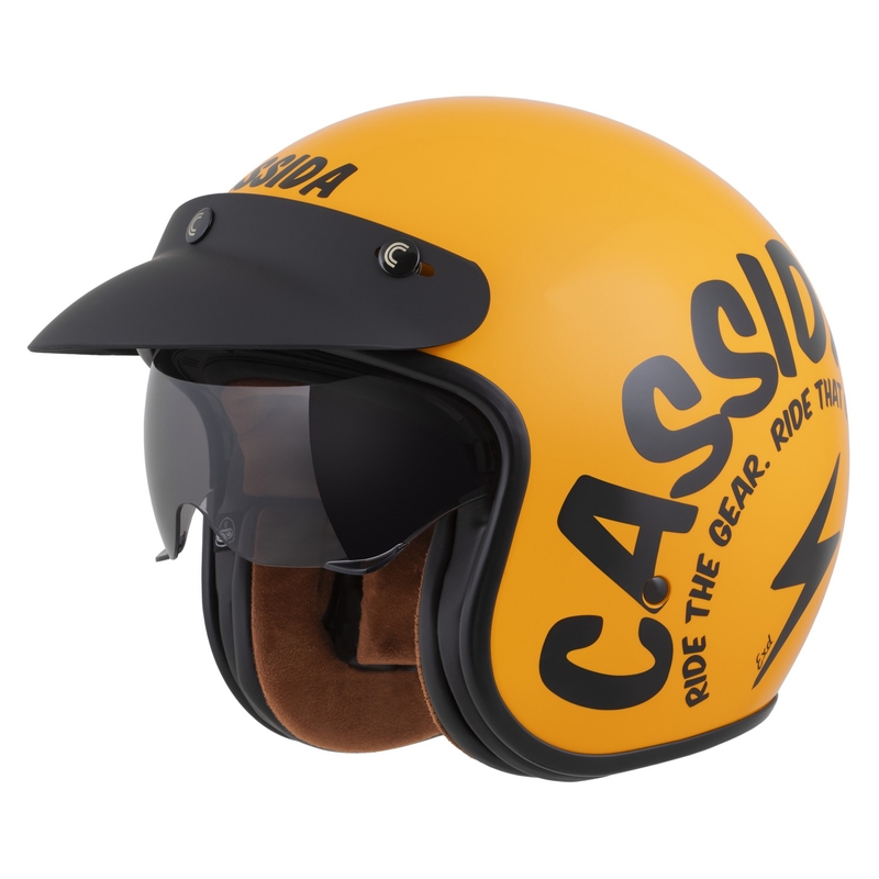 Cassida Oxygen 2.0 Gear open face motorhelm geel-zwart