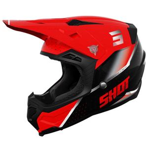 Motorcrosshelm Shot Core Honor rood-zwart-parel