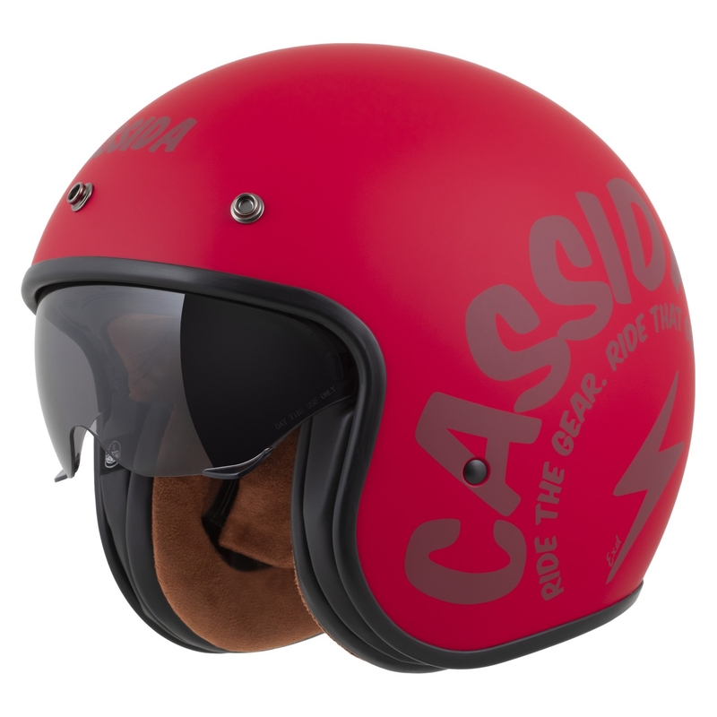 Cassida Oxygen 2.0 Gear Open Face Motorhelm Mat Rood-Donker Rood