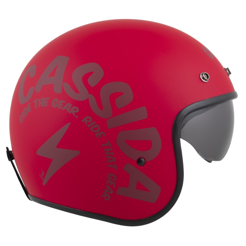 Cassida Oxygen 2.0 Gear Open Face Motorhelm Mat Rood-Donker Rood