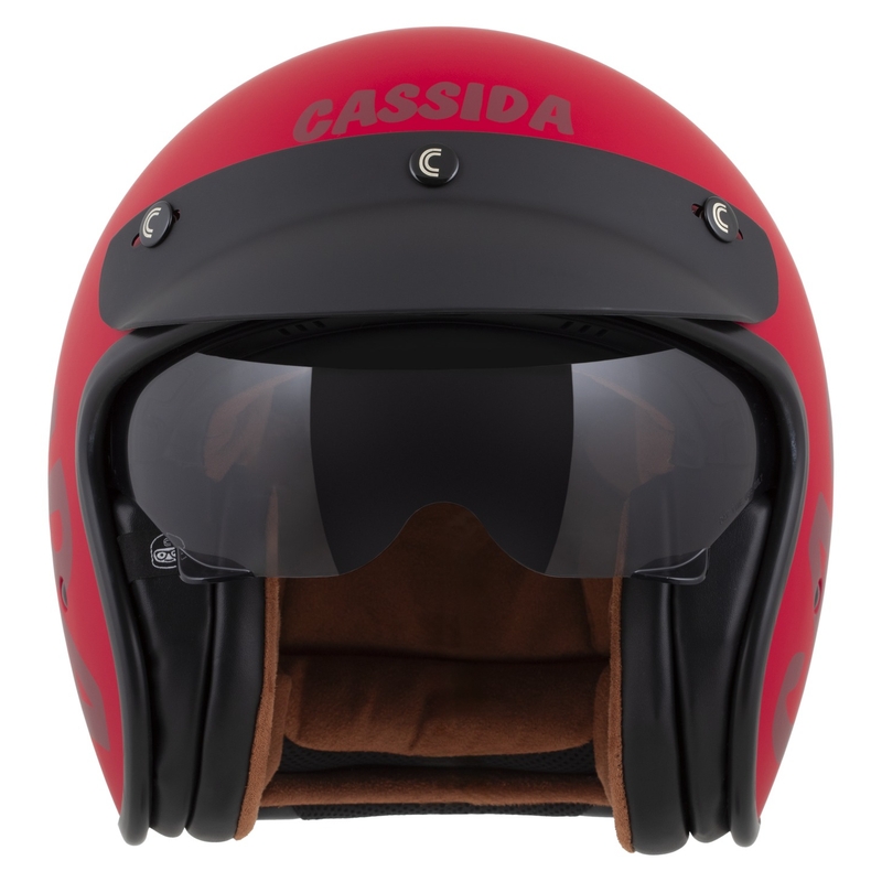 Cassida Oxygen 2.0 Gear Open Face Motorhelm Mat Rood-Donker Rood