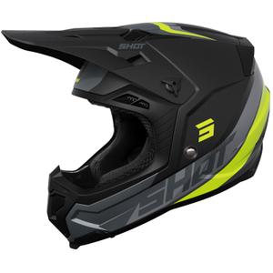 Motorcrosshelm Shot Core Custom zwart-fluo geel