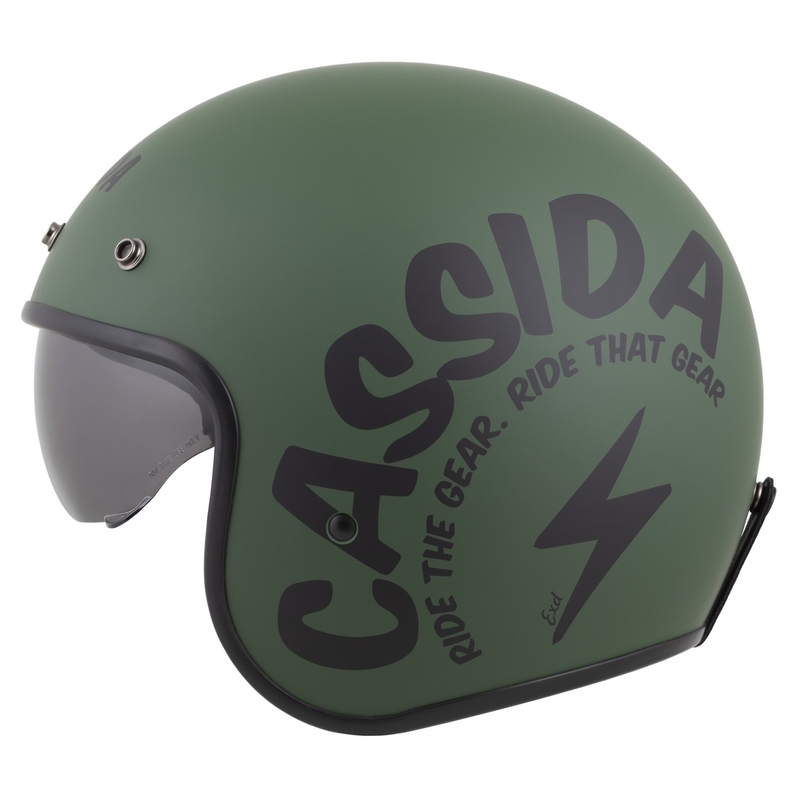 Cassida Oxygen 2.0 Gear Open Face Motorhelm Mat Groen-Zwart