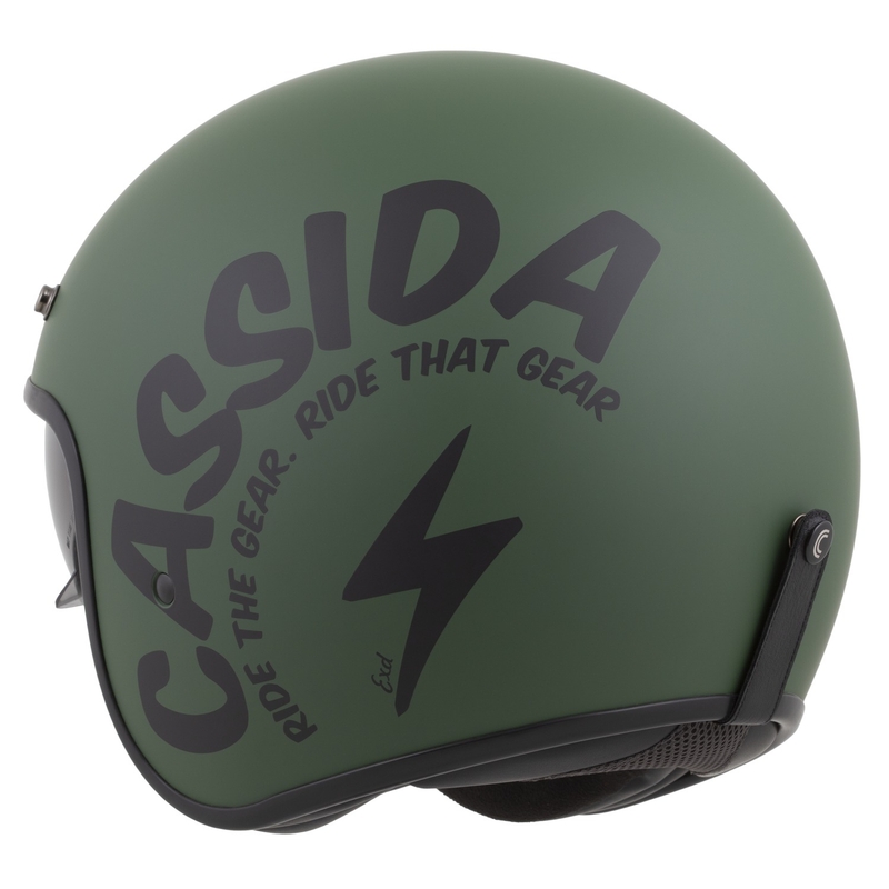 Cassida Oxygen 2.0 Gear Open Face Motorhelm Mat Groen-Zwart