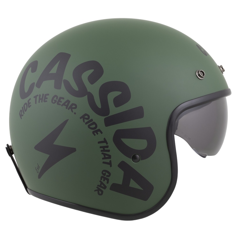 Cassida Oxygen 2.0 Gear Open Face Motorhelm Mat Groen-Zwart