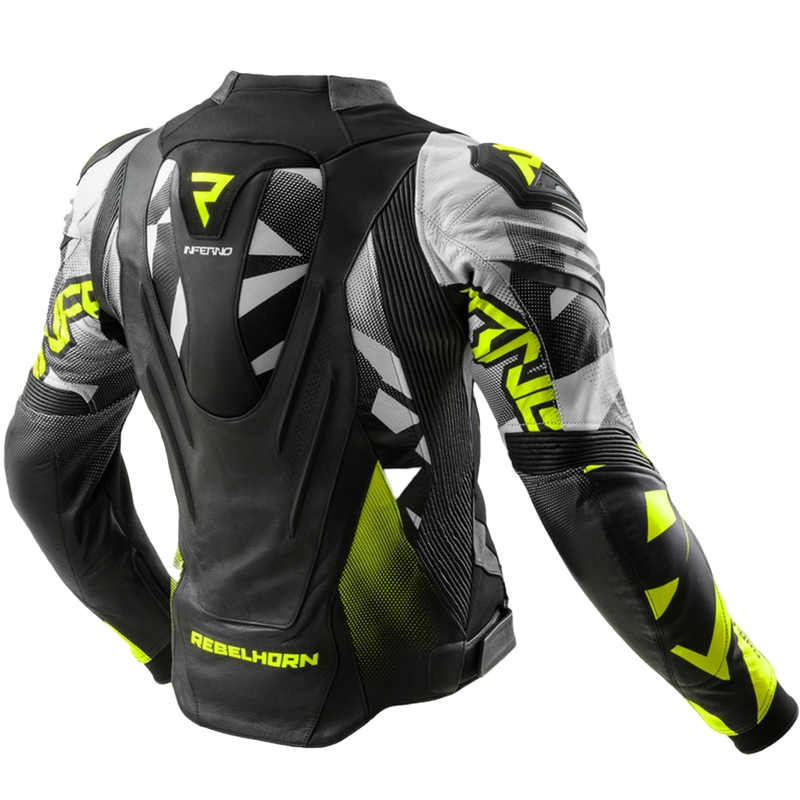 Rebelhorn Inferno zwart-fluo geel leren motorjack