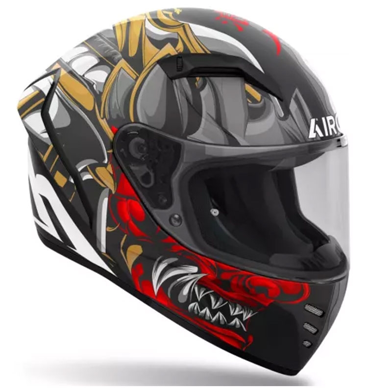 Airoh Connor Samurai integraal motorhelm mat zwart-rood-bruin-grijs