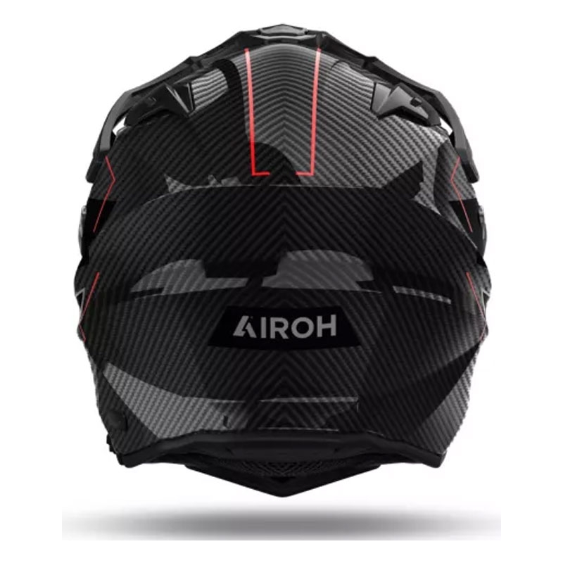Enduro motorhelm Airoh Commander 2 Carbon Stijlvol zwart-rood