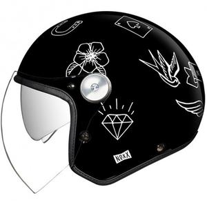 Open helm Nexx X.G30 Tattoo zwart/wit