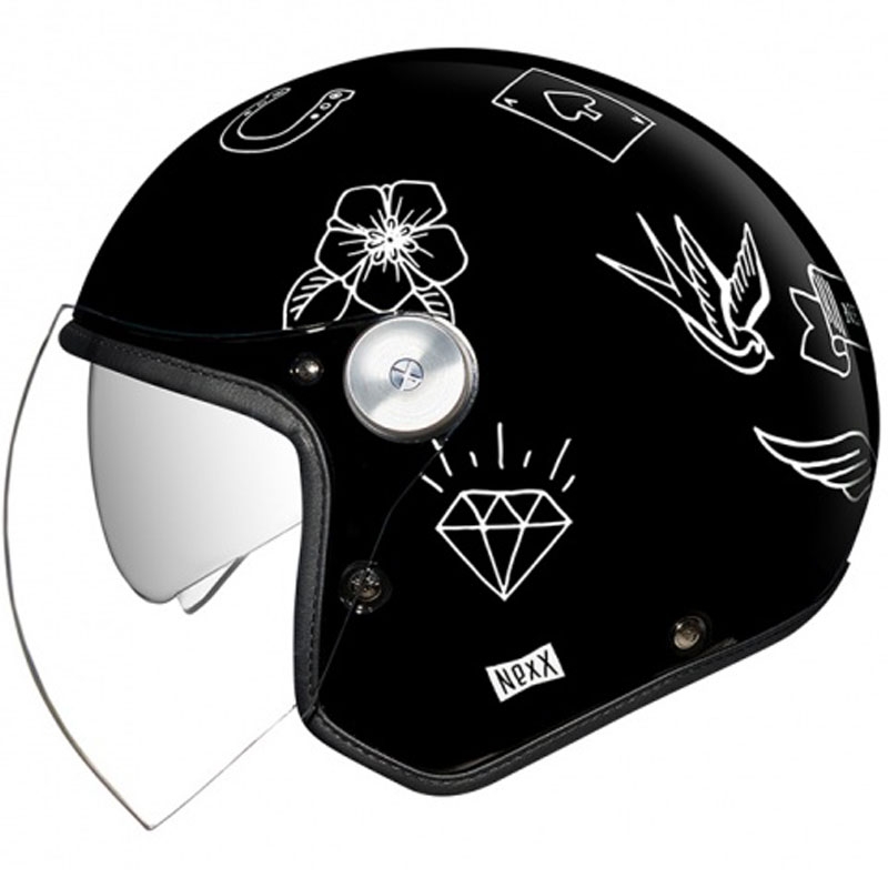 Open helm Nexx X.G30 Tattoo zwart/wit uitverkoop