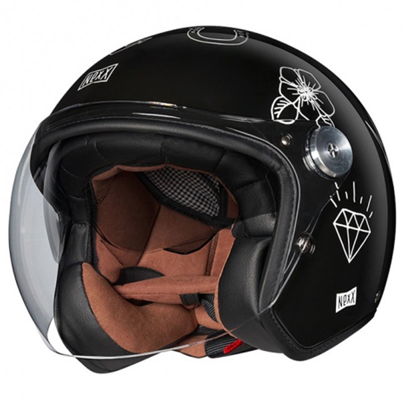 Open helm Nexx X.G30 Tattoo zwart/wit uitverkoop