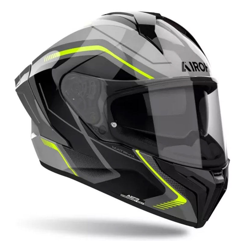 Airoh MATRYX Wide integraal motorhelm zwart-grijs-geel