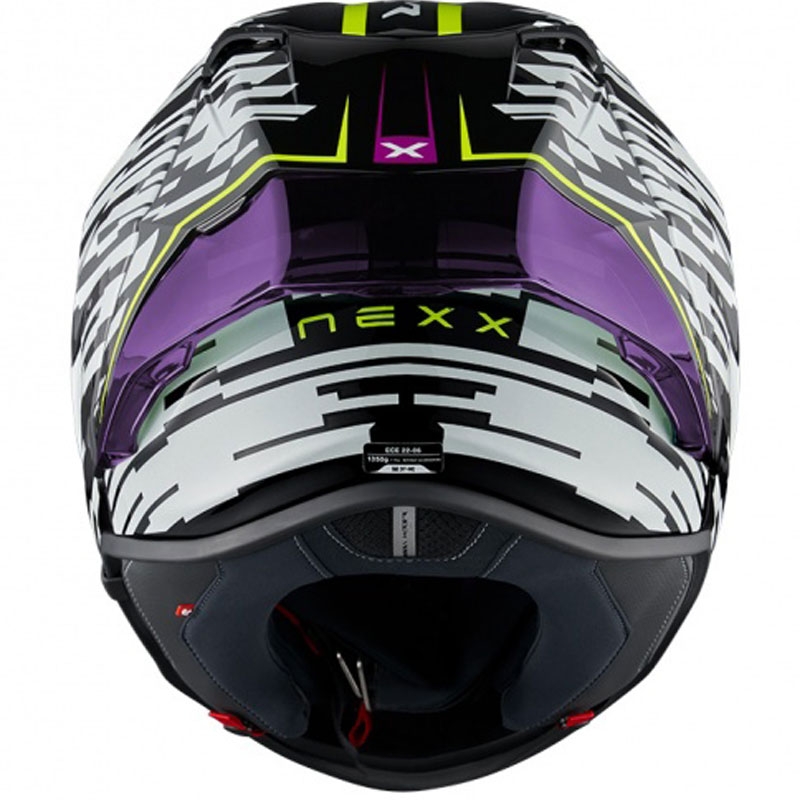 Integraal motorhelm Nexx X.R3R Glitch Racer wit-fluo geel uitverkoop