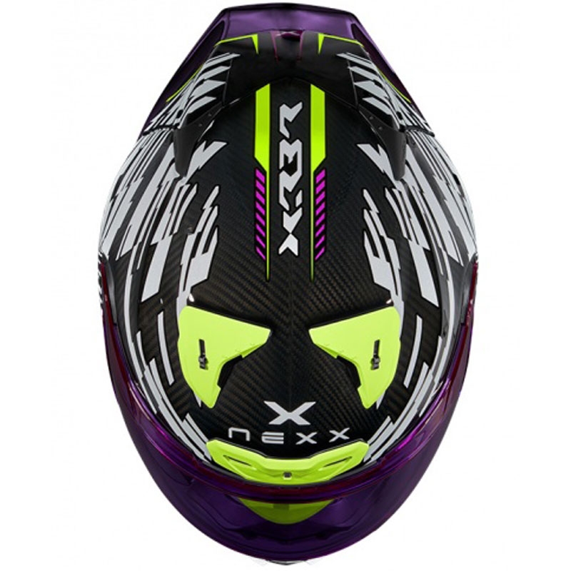 Integraal motorhelm Nexx X.R3R Glitch Racer wit-fluo geel uitverkoop