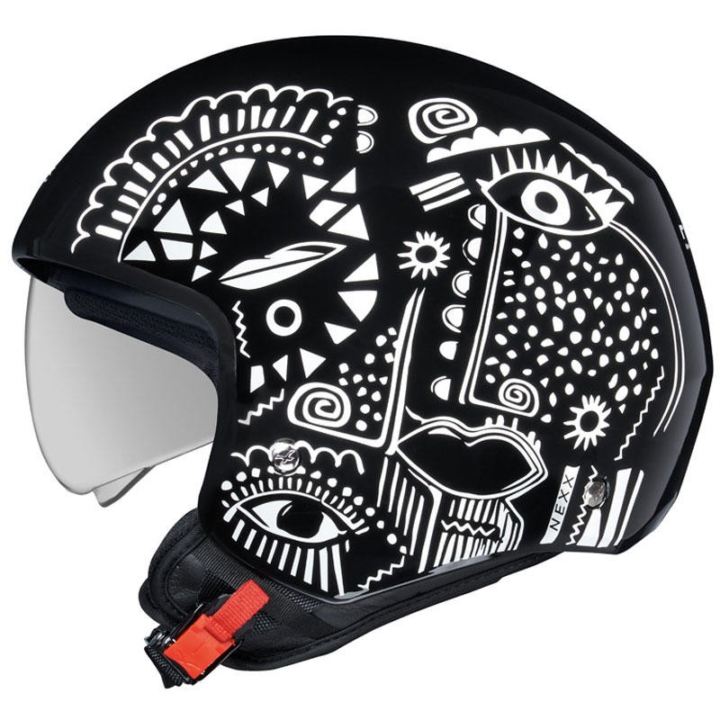 Open motorhelm NEXX Y.10 Artville zwart-wit uitverkoop