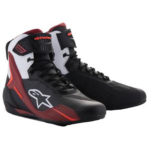 Alpinestars Faster-4 motorlaarzen zwart-wit-donkerrood