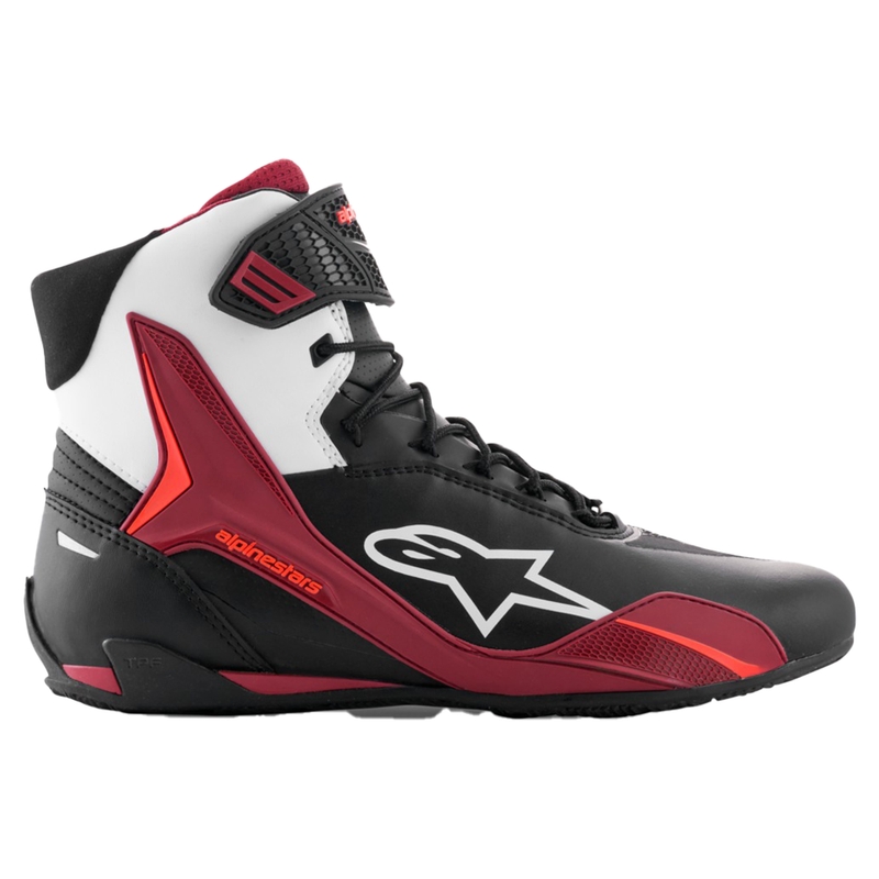 Alpinestars Faster-4 motorlaarzen zwart-wit-donkerrood