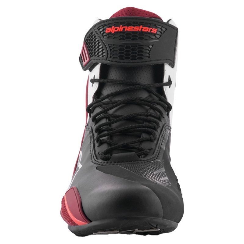 Alpinestars Faster-4 motorlaarzen zwart-wit-donkerrood