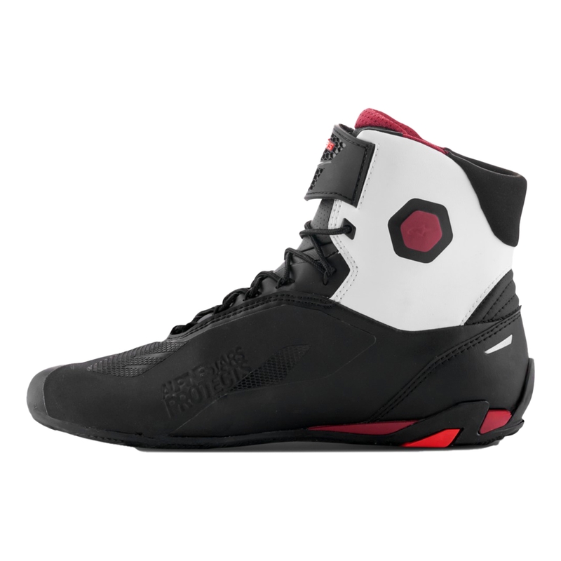 Alpinestars Faster-4 motorlaarzen zwart-wit-donkerrood