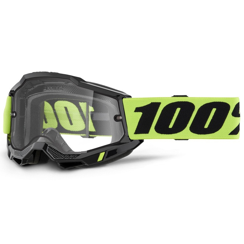 Motocrossbril 100% ACCURI 2 Enduro geel met dubbel helder plexiglas