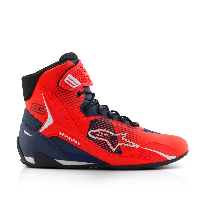 Alpinestars Faster-4 motorlaarzen MM93 collectie fluo rood-blauw-wit