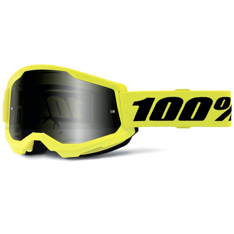 Motorcrossbril 100% ACCURI 2 Zandgeel met dubbel gerookt plexiglas