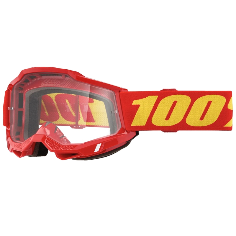 Kinder motorcrossbril 100% ACCURI 2 rood met helder plexi