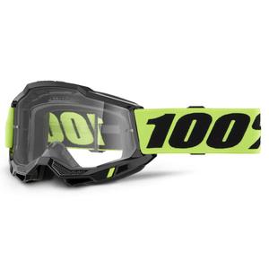 Kindercrossbril 100% ACCURI 2 USA geel met helder plexiglas