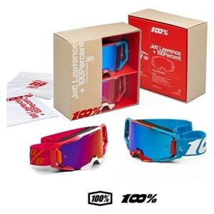 100% Armatic Jett Lawrence LE Motocrossbrillenset Roze-Blauw