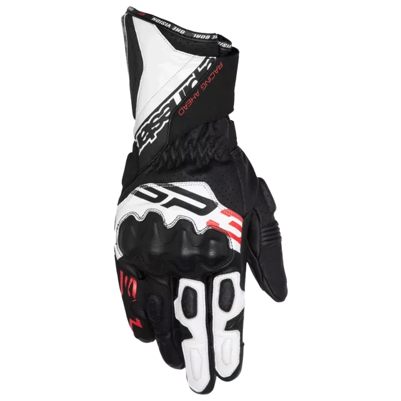 Alpinestars SP-3 motorhandschoenen zwart-wit-fluo rood