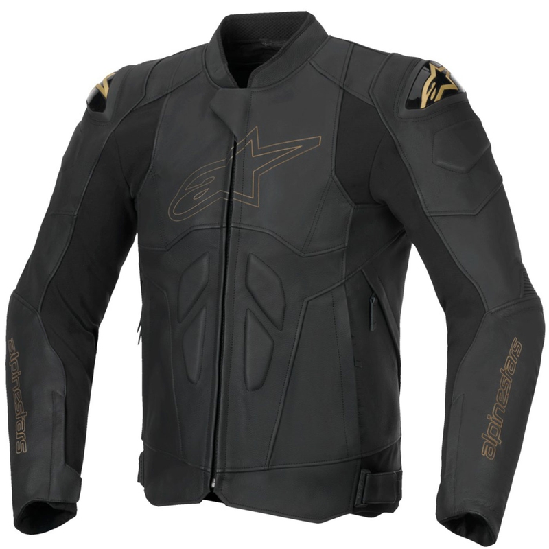 Alpinestars Dusk leren motorjack zwart-goud