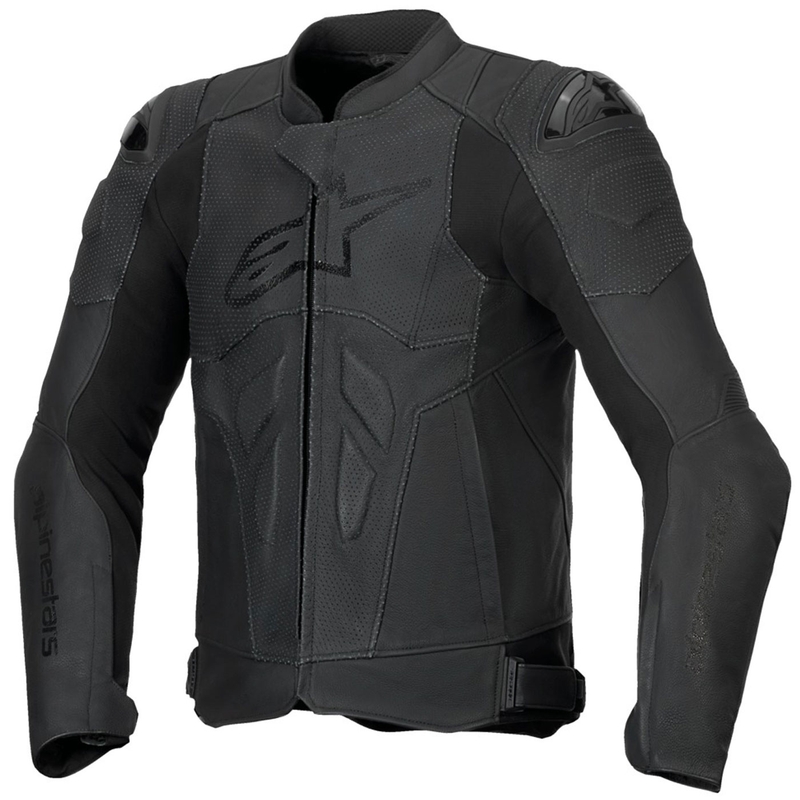 Alpinestars Dusk Airflow leren motorjack zwart-zwart