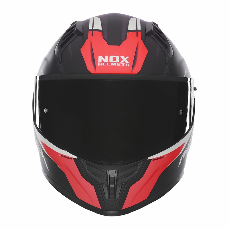 Integraal motorhelm NOX N401 Crower mat zwart-rood