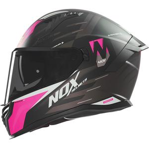 Integraal motorhelm NOX N401 Crower mat zwart-roze