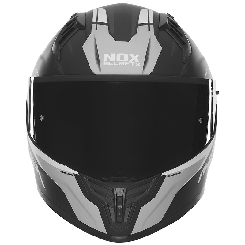 NOX N401 Crower integraal motorhelm mat zwart-zilver