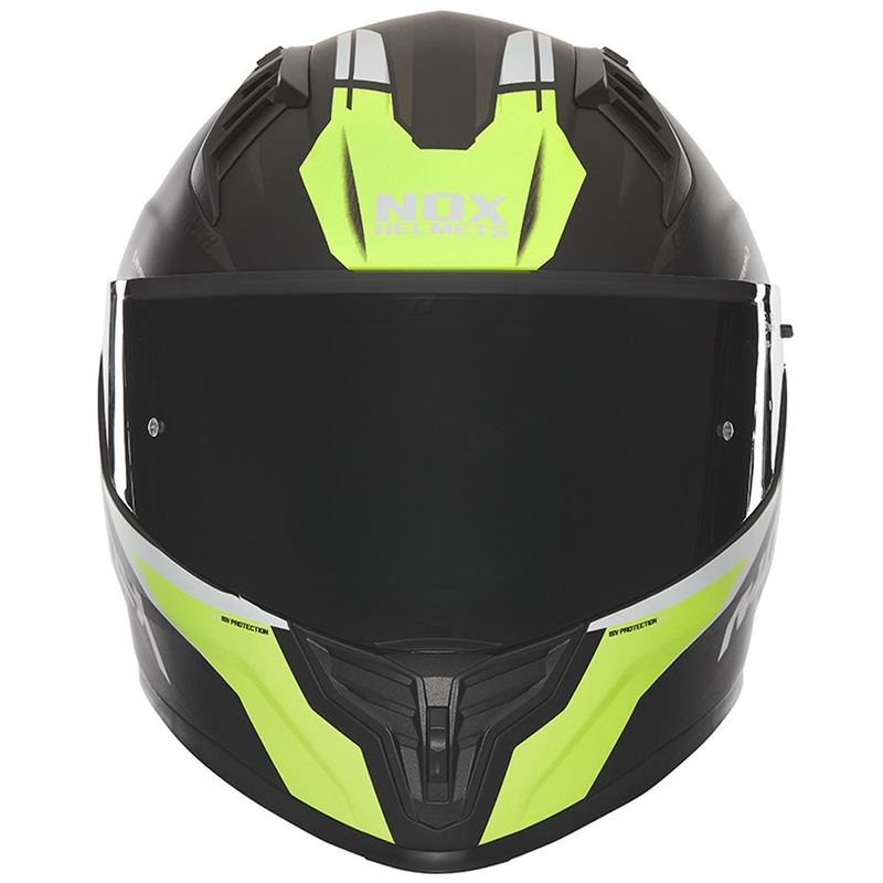 NOX N401 Crower integraal motorhelm mat zwart-fluo geel