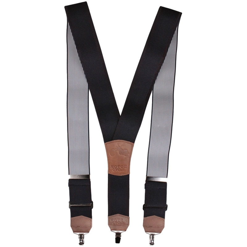 Bretels met motief Motorcycle zonder klinknagels zwart