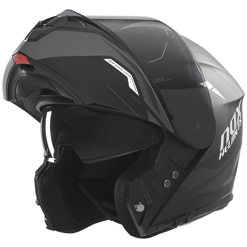 Opklapbare motorhelm NOX N968 Ultra mat zwart-wit